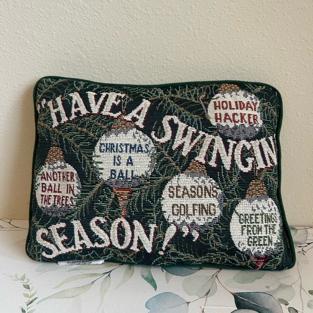 Vintage holiday cross stitch golf pillow